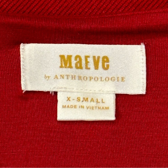 Anthropologie MAEVE Cherry Red Knit Dress XS - Picture 8 of 9